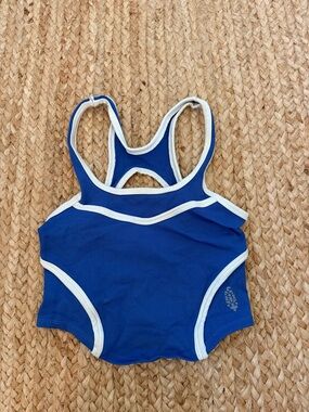 FP Movement by Free People Royal Blue and White Racerback Tank Top